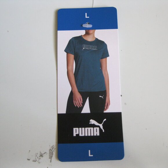 Puma Tee Shirt Women Short-Sleeve Crewneck Blue, Size Large (1331) - Picture 1 of 8
